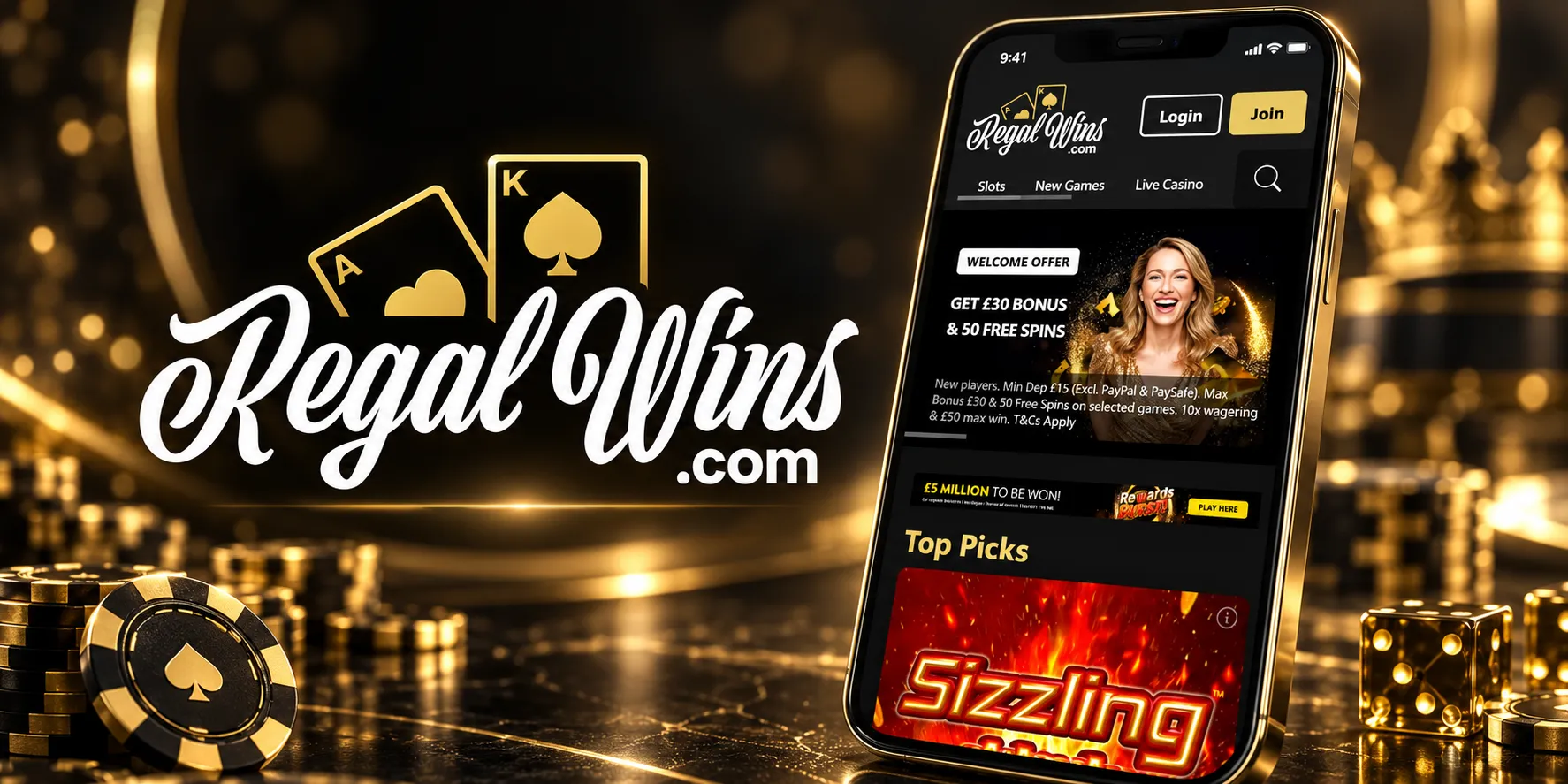 RegalWins Casino App Screenshot